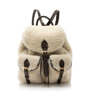 Louis Vuitton Shearling Monogram Canvas LV Ski Backpack